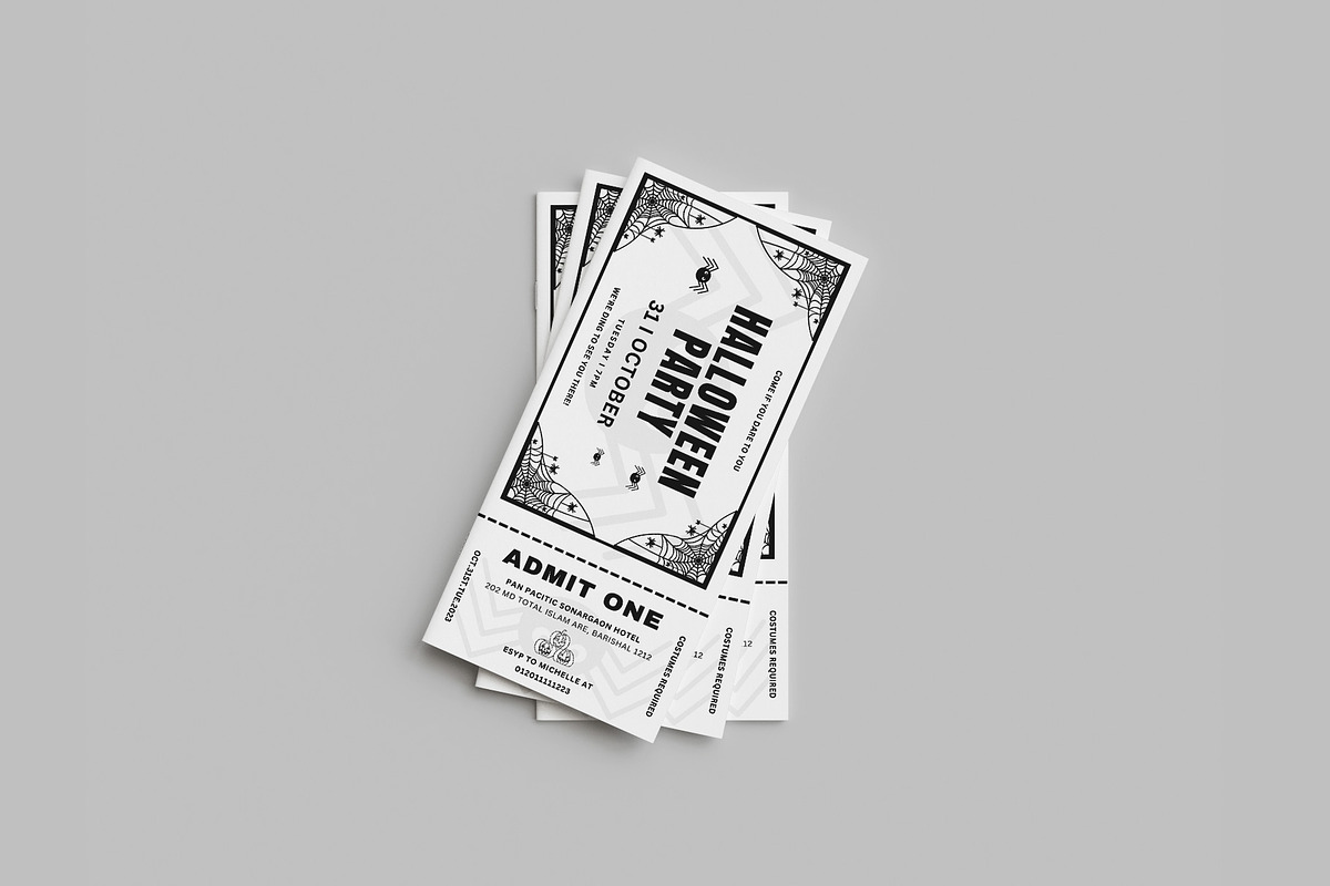 Halloween-Ticket, an Invitation Template by MNT-Creator (Photo 1 of 2)