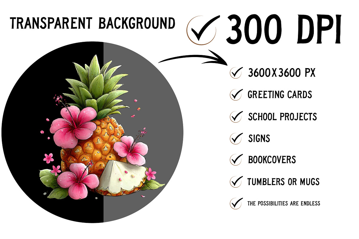 Summer Pineapple Clipart, an Illustration by Craft Nest (Photo 2 of 12)