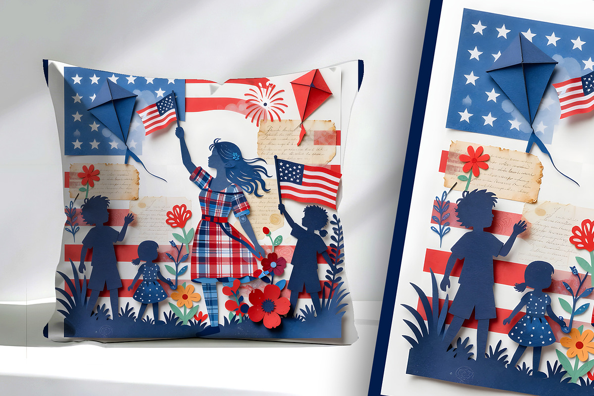 4th of July Paper Cutting, a Person Illustration by Sharon Schwalbe (Photo 4 of 6)