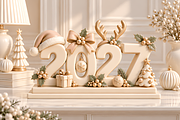 Christmas 2027 Decor Sign STL 3D, a Characters & Person 3D Model by Design Station (Thumbnail 3 of 3)