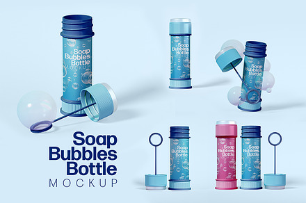 Soap Bubble Bottle Mockup Set, a Product Mockup by McLittle Stock