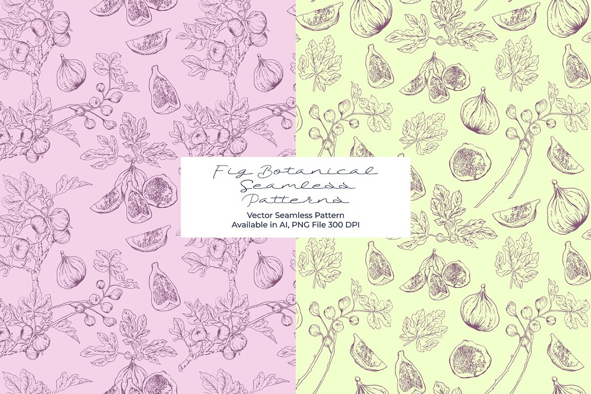 Fig Botanical Seamless Pattern, a Decorative Illustration by FDR Studio (Photo 1 of 2)
