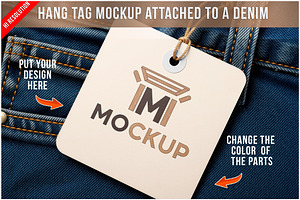 Denim Garment Hang Tag PSD, a Product Mockup by Bruno's Shop