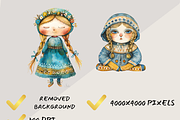 NORDIC SCANDINAVIAN GIRLS CLIPART, a Person Illustration by Daring Digies (Thumbnail 5 of 7)