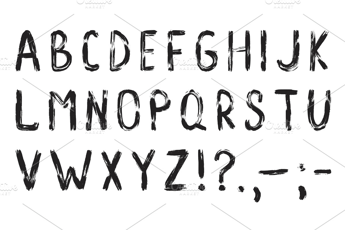 Grunge handwritten capital letters, an Illustration by Tati_Kli