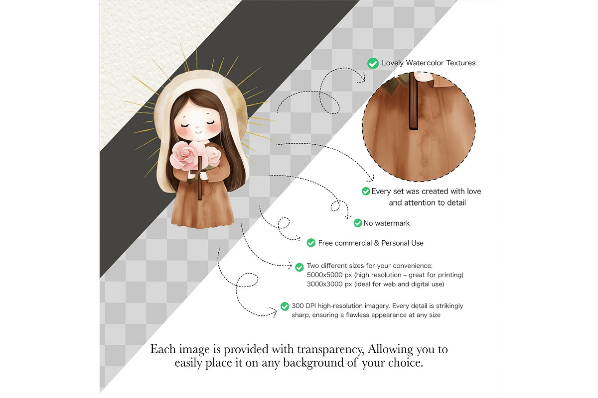 Watercolor Saints Clipart, an Illustration by CharmClipart (Photo 6 of 7)