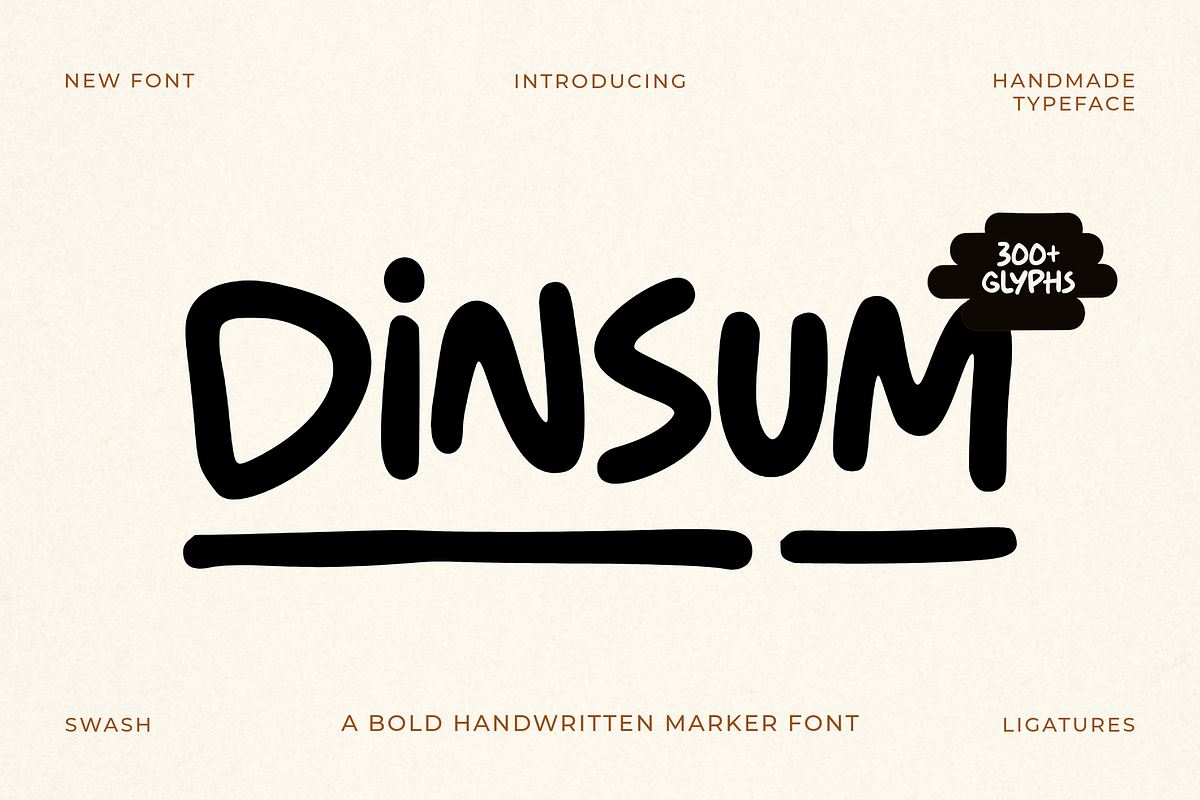 Dinsum – Bold Marker Font, a Handwritten Font by Ainun Jinan (Photo 1 of 9)