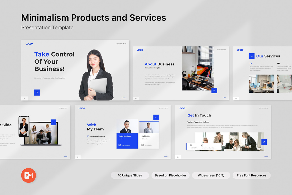Minimalism Products and Services PPT, a Presentation Template by Antstheme (Photo 1 of 2)