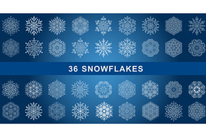 Set of Round Snowflakes With Winter, a Texture Illustration by FineArtStudio
