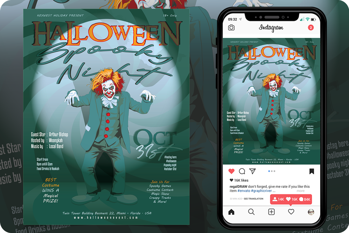 Halloween Spooky Night Flyer, a Flyer Template by regalDRAW (Photo 1 of 3)