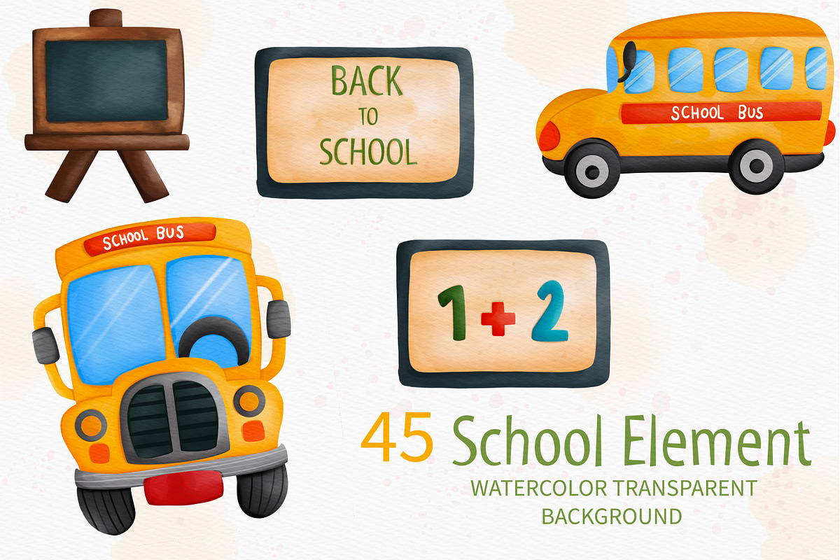 Watercolor Back to School and Animal, an Animal Illustration by Apixsala (Photo 6 of 12)
