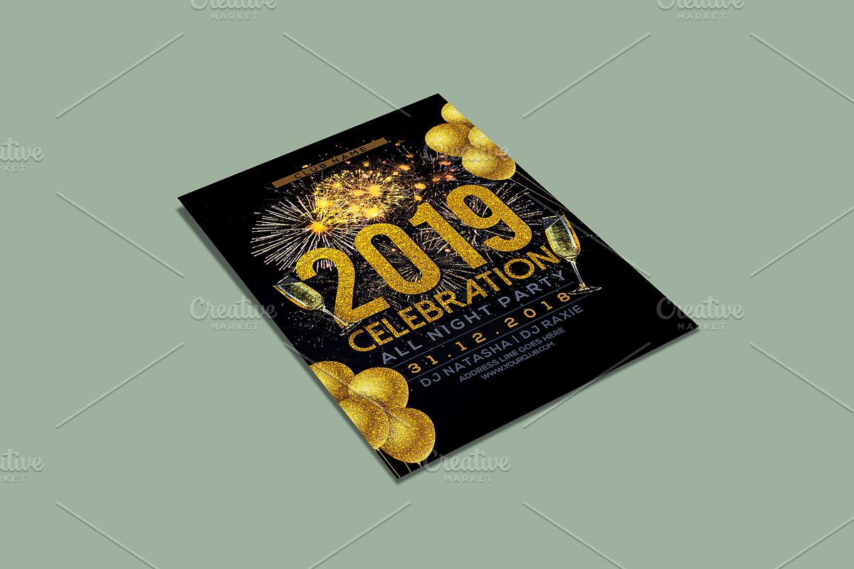 New Year Party Flyer, a Flyer Template by Flyer Arts (Photo 3 of 4)