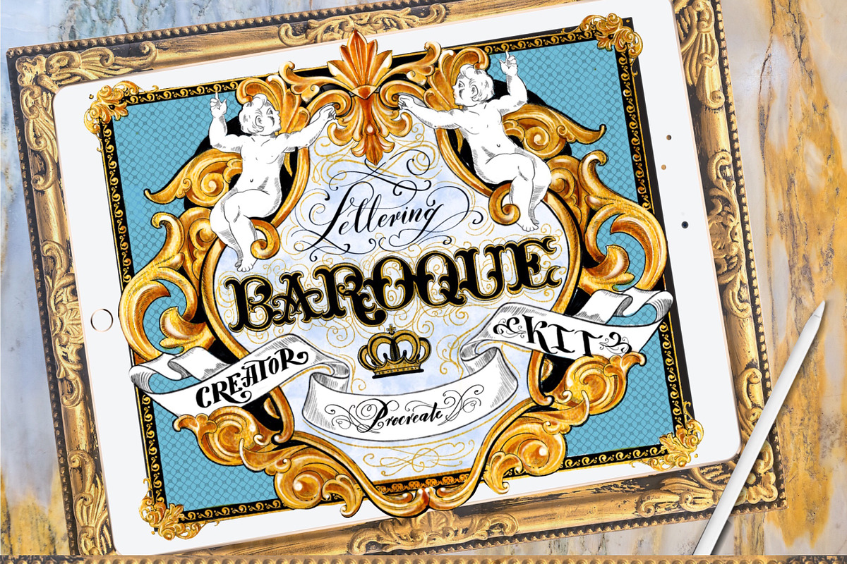 Baroque Lettering Creator Kit, a Brush Add-On by Letter Elfa Studio (Photo 10 of 10)