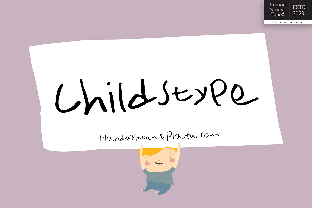 Childstype - Cute Handwritten, a Handwritten Font by Lemon Studio Type (Photo 1 of 6)