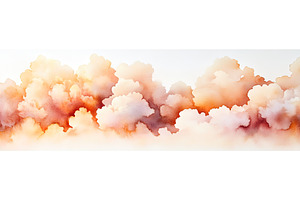 Colorful abstract watercolor clouds, an Illustration by Lermont51