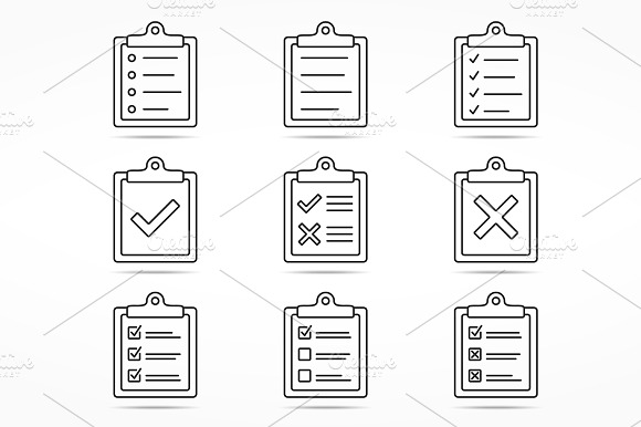 Checklist Line Icons