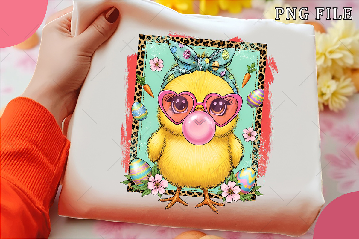 Bubblegum Easter Chick PNG, an Illustration by OK Design (Photo 1 of 6)
