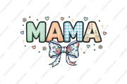 Vintage Mama Floral Bow PNG, an Illustration by CraftArtStudio (Thumbnail 1 of 4)
