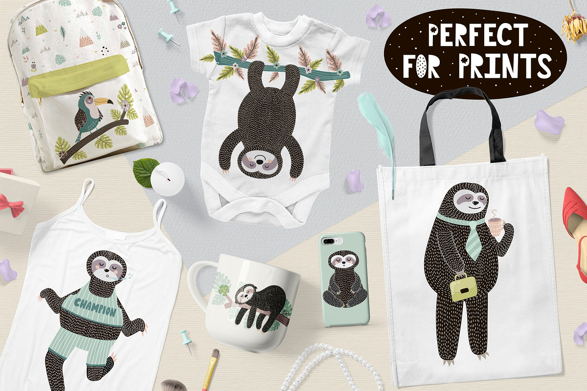 Sleep More Sloths Graphic Pack, an Animal Illustration by Gulnara Sabirova (Photo 5 of 8)