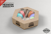 Hexagon Window Box Mockup, a Packaging Mockup by INCDesign (Thumbnail 1 of 6)