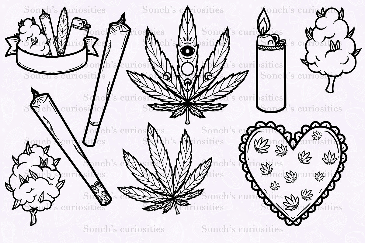 Magical High - cannabis png lineart, an Illustration by Sonch' s ...