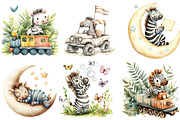 Cute Zebra Sublimation Clipart, an Illustration by Watercolor design (Thumbnail 4 of 5)