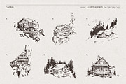 Huge Collection of Cabin Sketches, an Empty State Illustration by TheMountBirdStudio (Thumbnail 4 of 15)