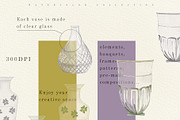 Delicate Flowers & Glass Vases Set, a Decorative Illustration by Sunshine Art (Thumbnail 2 of 13)