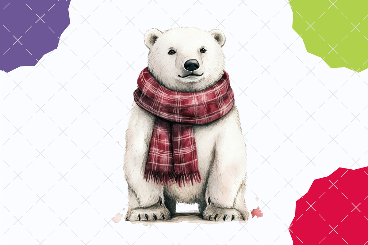 North Christmas Watercolor Clipart, an Illustration by designcity5 (Photo 5 of 5)
