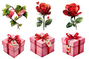 Watercolor Valentine clipart, an Illustration by Designworld (Thumbnail 4 of 4)