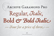 Archive Garamond Pro Family of 4, a Font by Archive Type Fonts (Thumbnail 1 of 14)