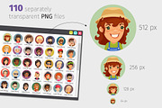 Flat Cartoon Round Avatars, an Icon by Voysla's Shop (Thumbnail 3 of 4)