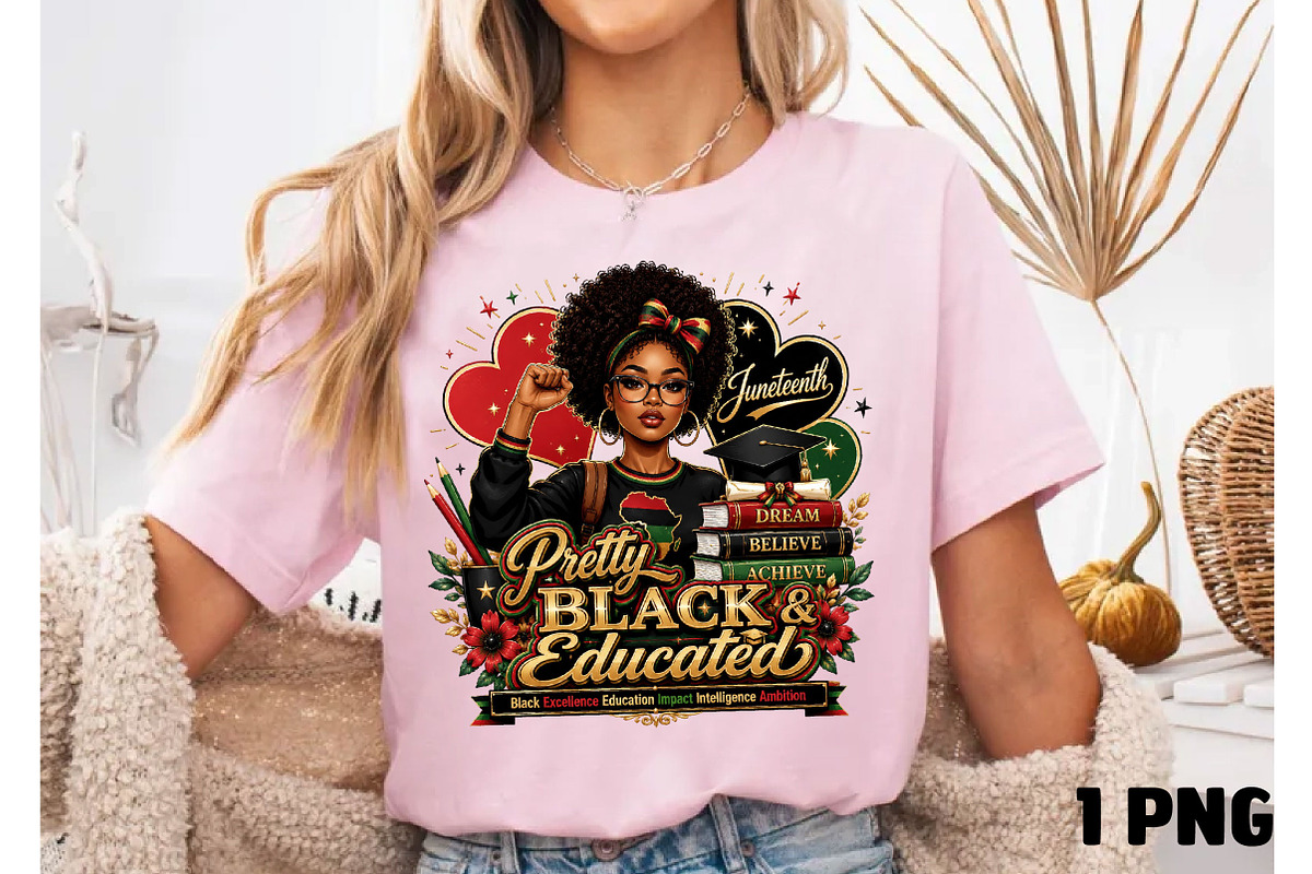 Pretty Black Educated Girl, a Seasonal Illustration by DreamCafeArt (Photo 2 of 6)