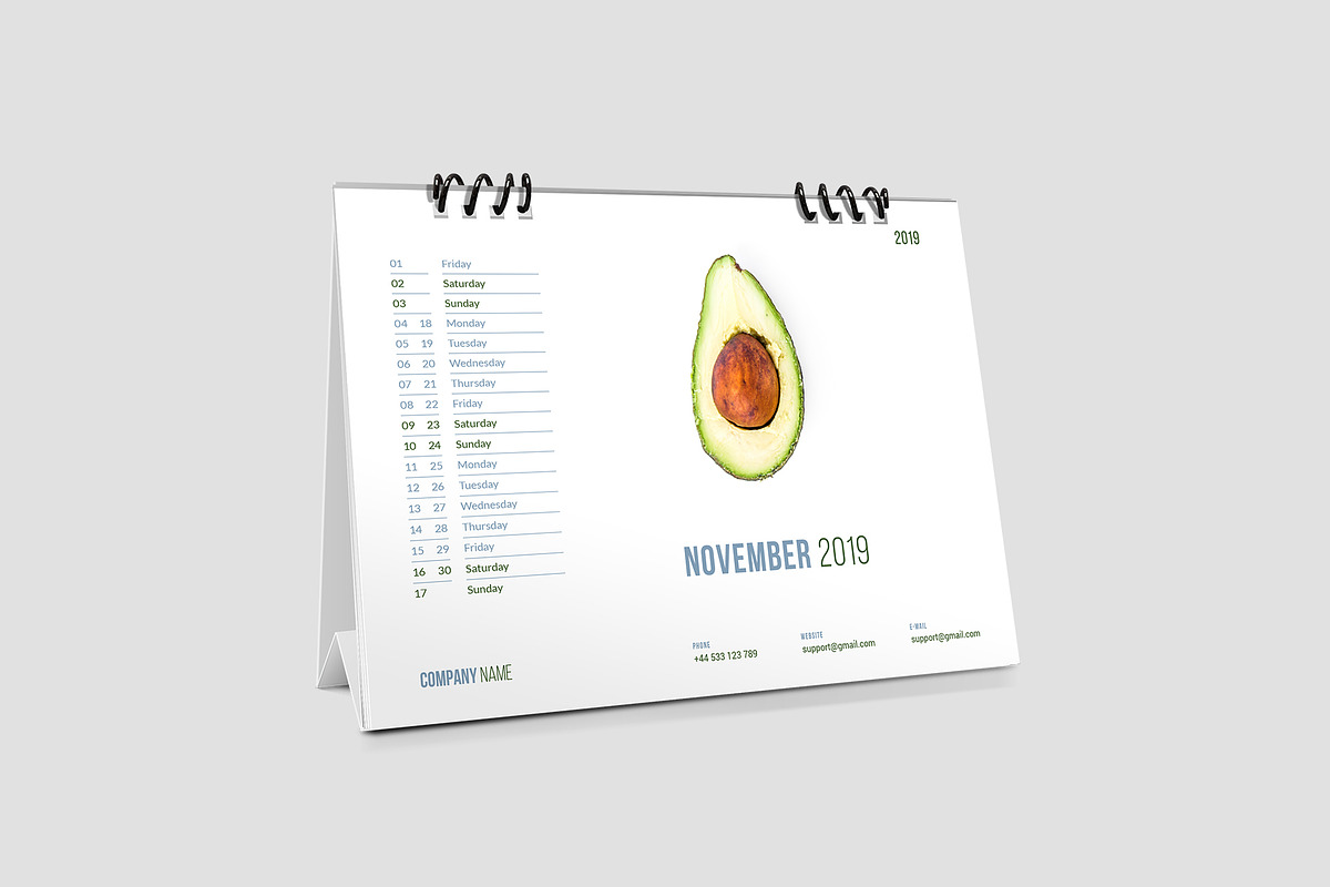 Desk Calendar for 2019, a Stationery Template by Vepix (Photo 11 of 13)
