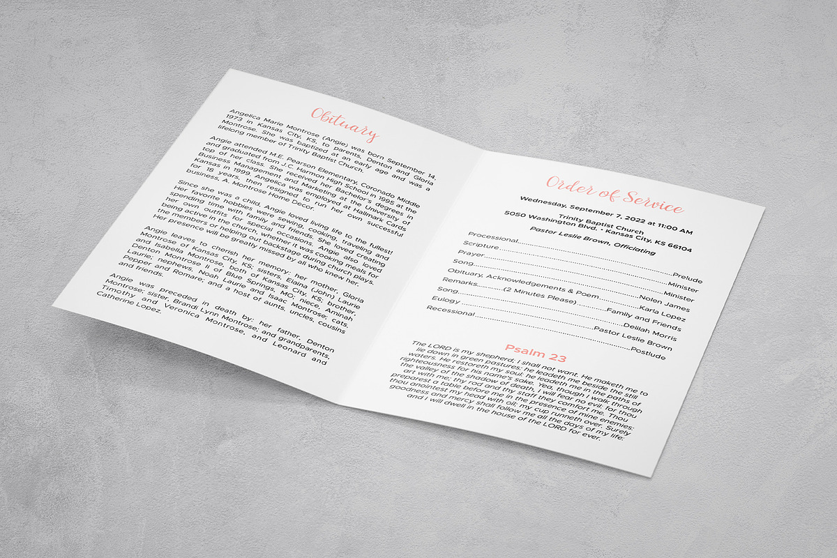 Colorful Funeral Program Template, a Templates & Theme by Studio Reena (Photo 3 of 4)