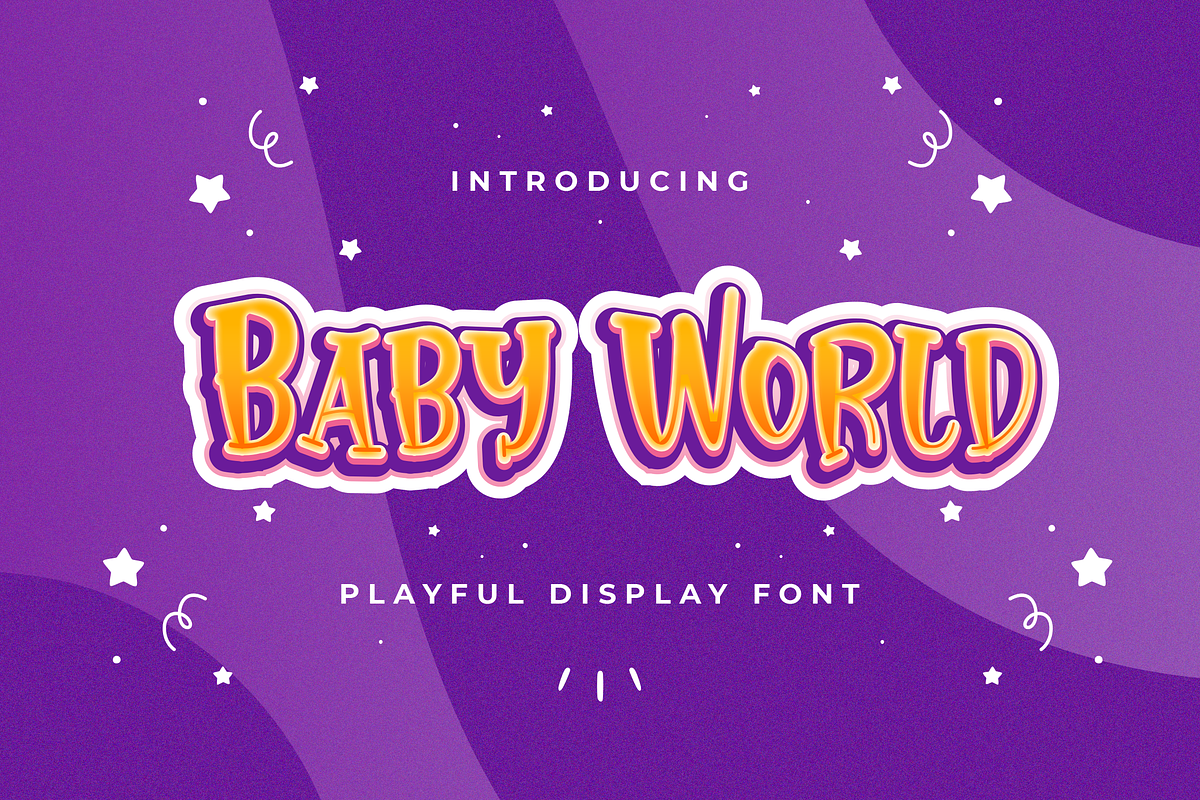 Baby World - Playful Display Font, a Script Font by StringLabs (Photo 1 of 8)