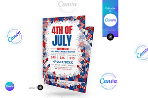 4th of July party invitation, a Flyer Template by Aam360