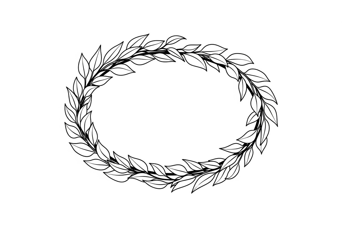Botanical Oval Wreath Frame Bundle, an Illustration by Designer_Momina (Photo 16 of 51)
