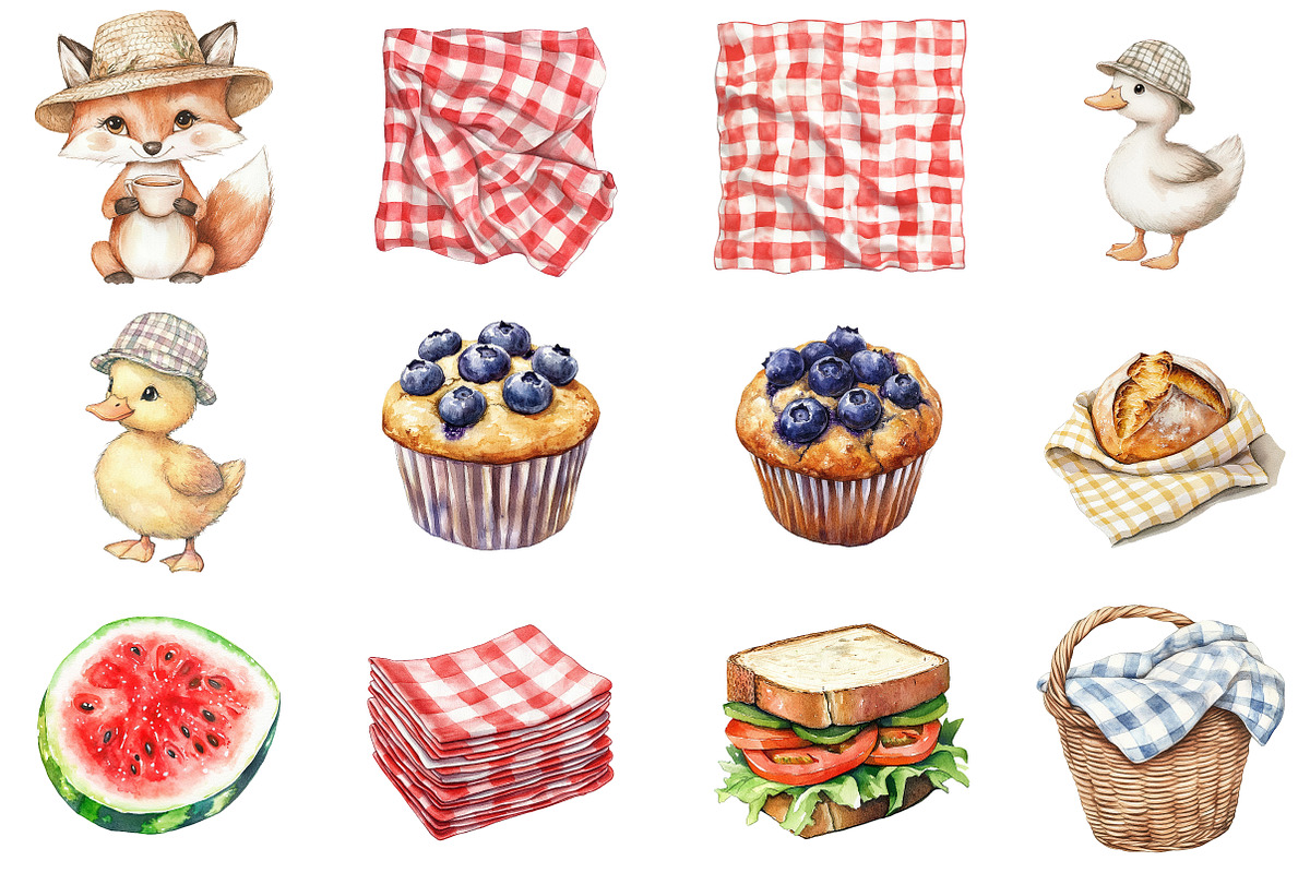 Woodland Picnic Clipart, an Illustration by CitraGraphics (Photo 5 of 5)