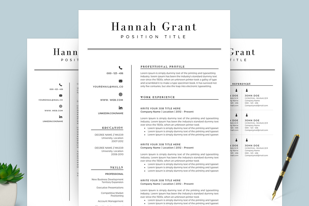 Clean Resume/CV Template Word, a Resume Template by TemplateCrafts (Photo 1 of 6)