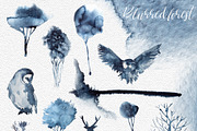 Watercolor Blurred Forest Clipart, an Animal Illustration by ArtCreationsDesign (Thumbnail 3 of 5)