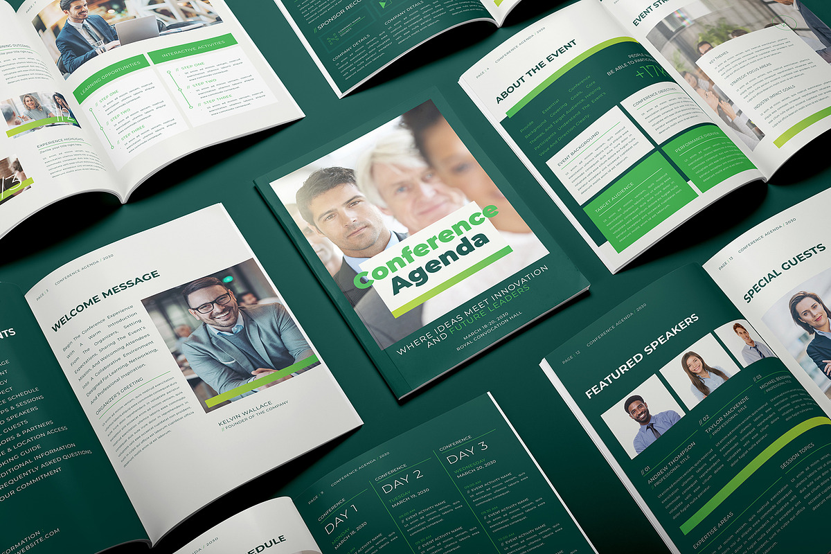 Conference Agenda Brochure Template, a Brochure Template by Designsoul14 (Photo 2 of 9)