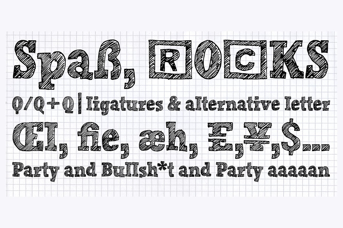 FONT Handmade Scribble Sketch Rock, a Slab Serif Font by Typo Graphic Design (Photo 3 of 4)