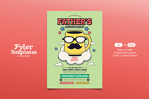 Retro Father's Day Celebration Flyer, a Flyer Template by Tiptop Graphic