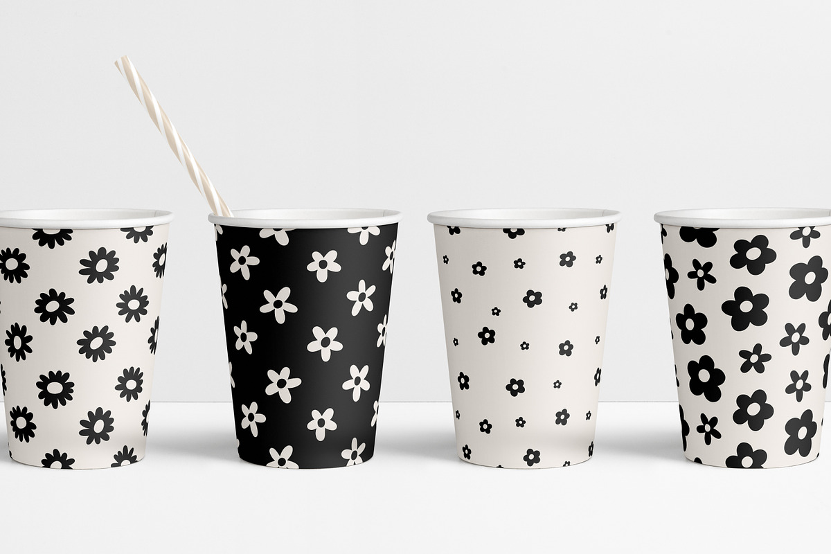 Floral seamless daisy patterns set, a Pattern Graphic by Good Studio
