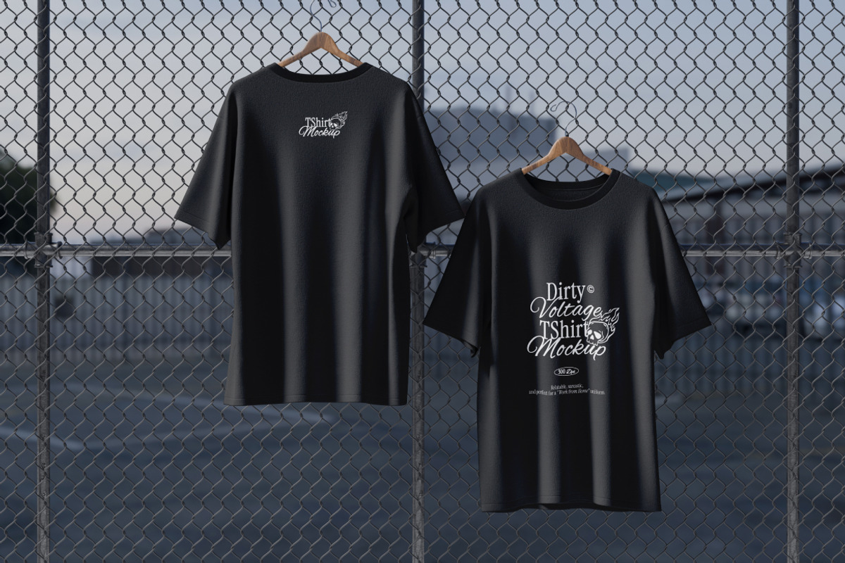 TShirt Mockup on Fence, a Shirt Mockup by Budogol Studio (Photo 3 of 5)
