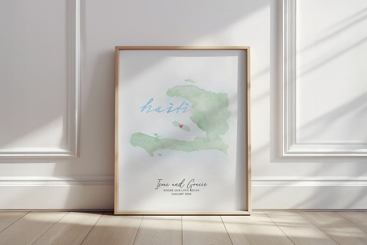 Watercolor Map of Haiti, an Illustration by Beloved Paper (Photo 2 of 6)