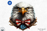 Patriotic Bald Eagle Clipart PNG V2, a Seasonal Illustration by ThatsDesignArt (Thumbnail 6 of 10)