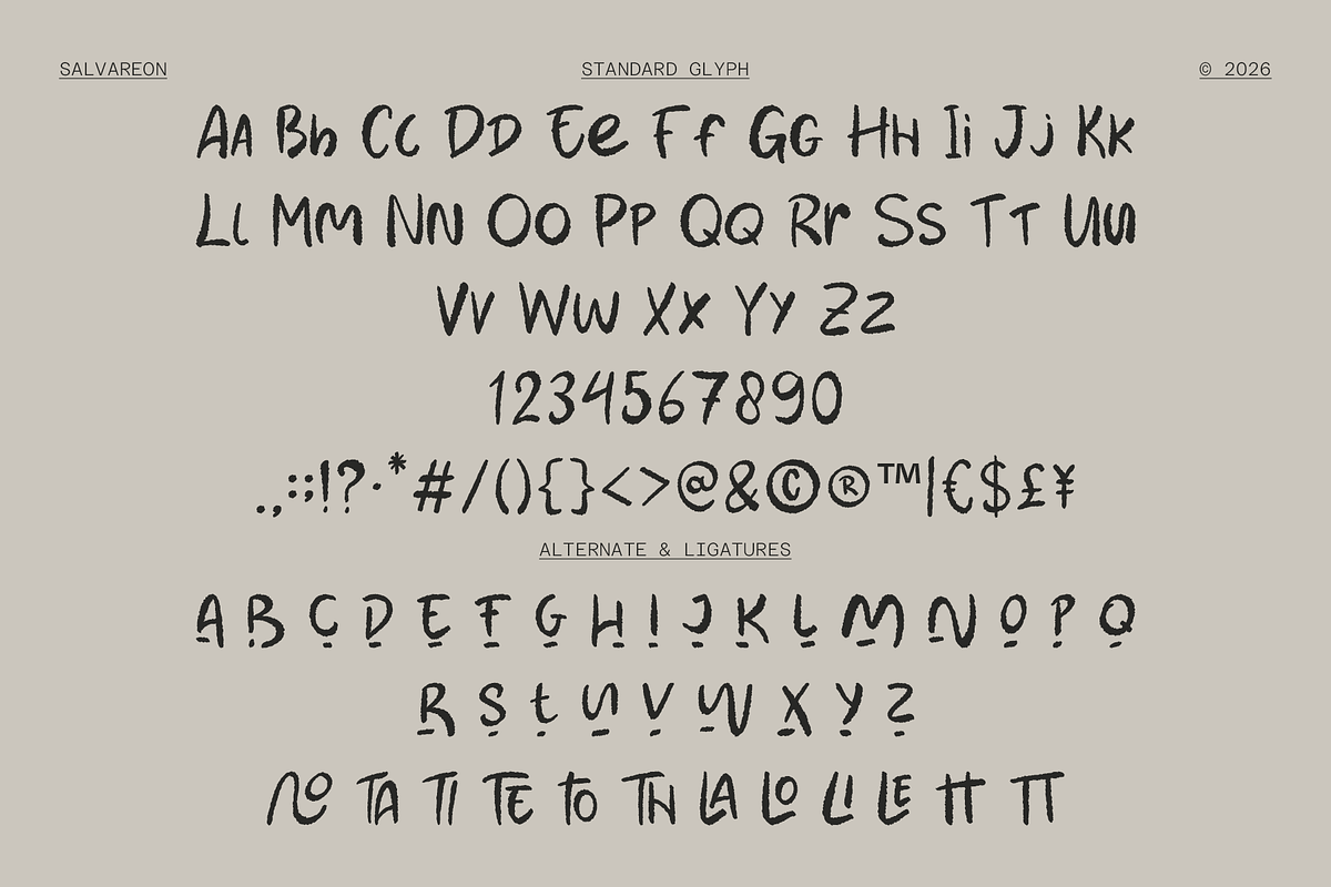 SALVAREON - Handwritten Marker Font, a Handwritten Font by Indotype Foundry (Photo 3 of 10)