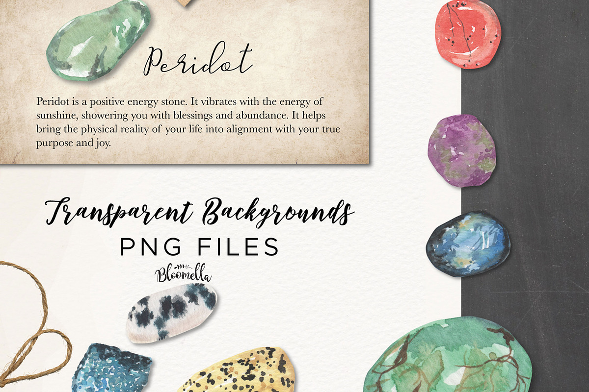 Gemstones 101 Watercolor Package, an Illustration by Bloomella (Photo 3 of 6)